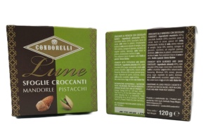 Biscuiti crocanti cu migdale si fistic la cutie, fara gluten, Condorelli 120g