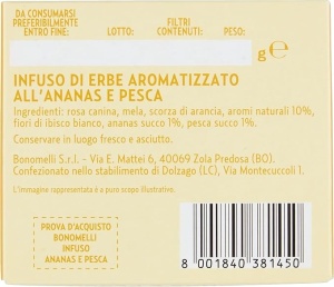 Ceai de ananas si piersica, 100% natural, fara cofeina, Bonomelli - Img 5