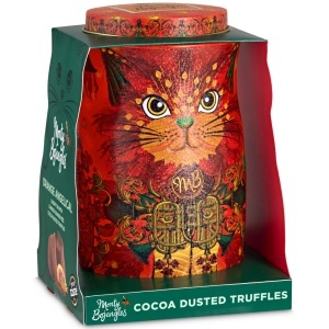 Cutie metalica cu trufe din ciocolata Monty Bojangles Fire Dancer Persian Cat Tin 135g - Img 3