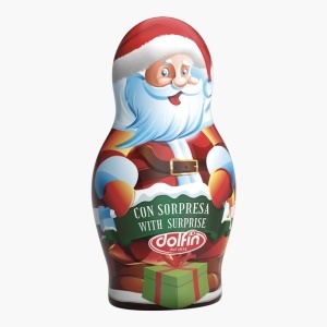 Figurina din ciocolata cu lapte Craciun, cu surpriza, Dolfin 80g - Img 2