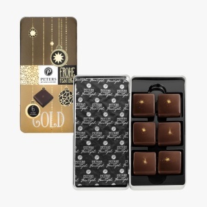 Mini tablete de ciocolata Pecaree cu praf de aur 24k Peters 63g