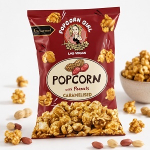 Popcorn glazurat cu arahide, Serano 90g - Img 2