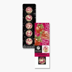 Praline artizanale Pink Champagne si ciocolata alba Peters 62g - Img 1