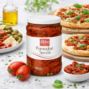 Rosii uscate in ulei de floarea soarelui Pomodori Secchi Robo 1600g - Img 3