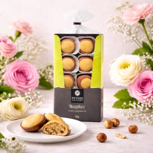 Biscuiti cu ciocolata si crema de alune Nougat Kiss Peters 100g - Img 2