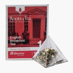 Ceai frunze English Breakfast piramida - ceai negru BIO, Arthemia Milano 15x2.2g/plic - Img 1