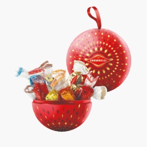 Glob metalic de Craciun cu bomboane Torroncini Condorelli 100g