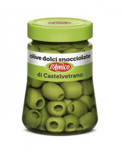 Masline verzi dulci de Castelvetrano, in saramura, fara samburi, fara gluten, D'Amico 290g net - Img 1