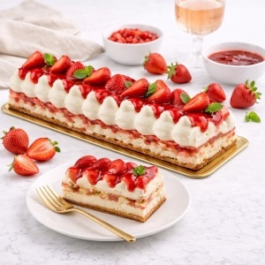 Tort Tiramisu cu căpșuni Trancio Fragola Chef Effepi, 1350g - Img 3