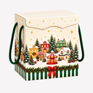 Cutie Cadou Craciun Segretto, Market Verde, Scotton 28x20x35 cm