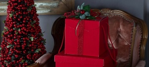 Cutie cadou cu manere textile Lino Rosso 29x35x19 - Img 2