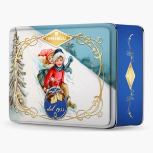 Cutie metalica de Craciun cu Torroncini Condorelli 75g