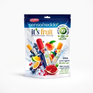 Inghetata stick SENSOFREDDO IT'S FRUIT 99%, produs pasteurizat, fara conservanti, fara gluten, Dolfin 10x14ml