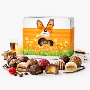 Praline de ciocolata cutie metalica Orange Bunny Peters 175g - Img 1