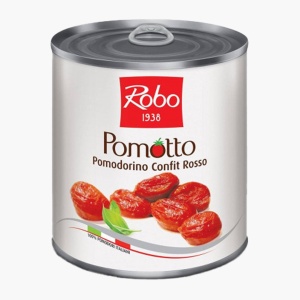 Rosii cherry decojite si confiate in ulei de floarea soarelui Pomotto Rosso Robo 770g - Img 1