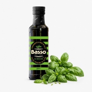 Ulei de Masline extravirgin cu busuioc 250ml, Basso