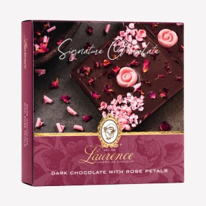 Ciocolata neagra cu petale de trandafir Signature, Laurence 85gr