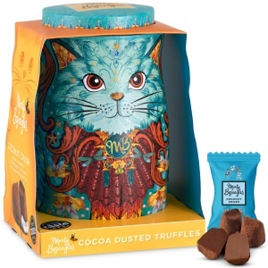 Cutie metalica cu trufe din ciocolata Monty Bojangles Spirit Blue Persian Cat Tin 135g - Img 3