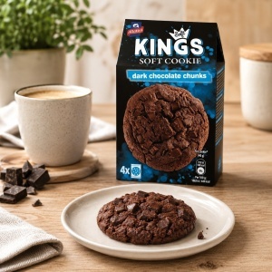 Fursecuri Soft Kings cu ciocolata neagra, Allatini 160g - Img 2