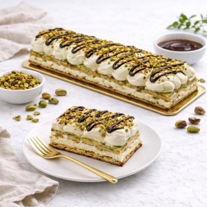 Tort Tiramisu cu fistic Trancio Pistacchio Chef Effepi, 1200g - Img 3