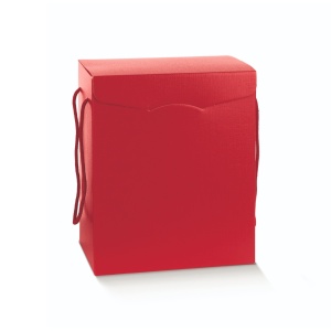 Cutie cadou cu manere textile Fibra Rosso, Scotton 28*20*35 - Img 1