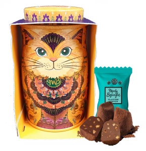 Cutie metalica cu trufe din ciocolata Monty Bojangles Savanna Mini Persian Cat Tin 36g - Img 3