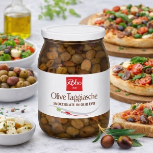 Masline Taggiasche fara samburi in ulei de masline extravirgin Robo 900g - Img 3