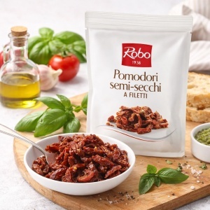 Rosii semi uscate feliate in ulei de floarea soarelui, Robo 1100g - Img 2