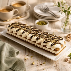 Tort Tiramisu cu fistic Trancio Pistacchio Chef Effepi, 1200g - Img 4
