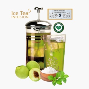 Ceai rece infuzie Green Peach Tea fara zahar Arthemia 18 plicuri (21g/plic) - Img 1