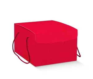 Cutie cadou cu manere textile Lino Rosso, Scotton 29x35x19 - Img 1