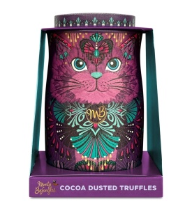 Cutie metalica cu trufe din ciocolata Monty Bojangles Violet Persian Cat Tin 135g - Img 2