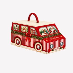 Mini cutie cadou Craciun Furgoncino, Market Rosso, Scotton 8x4x4,5