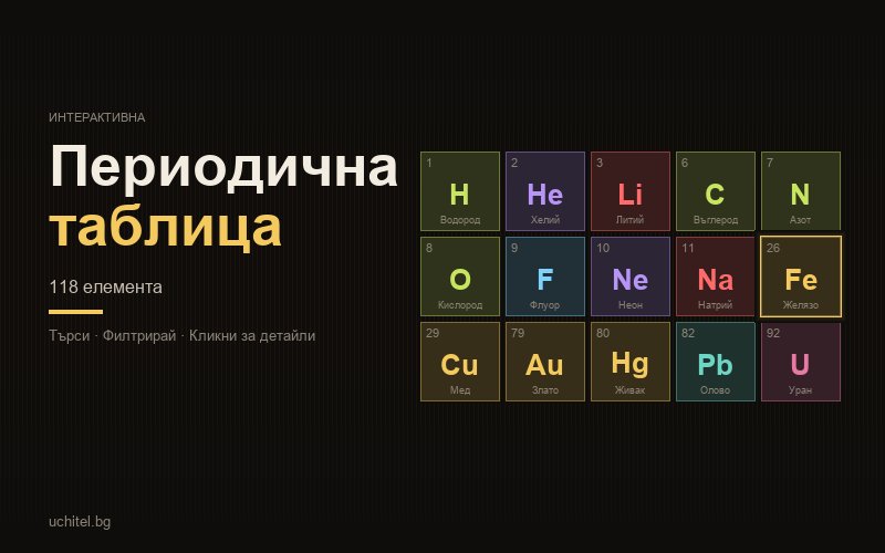 Периодична таблица на химичните елементи — Интерактивна