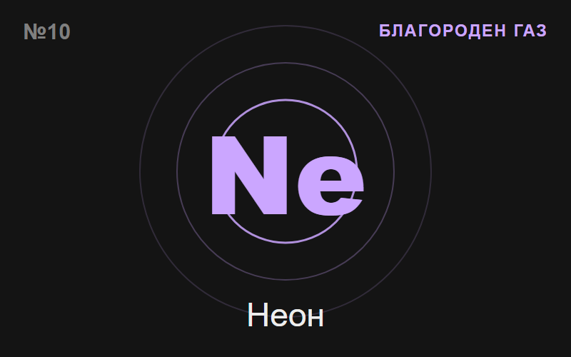 Неон (Ne) — химичен елемент №10