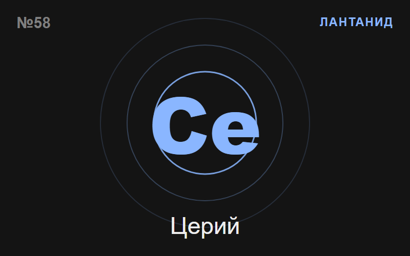 Церий (Ce) — химичен елемент №58