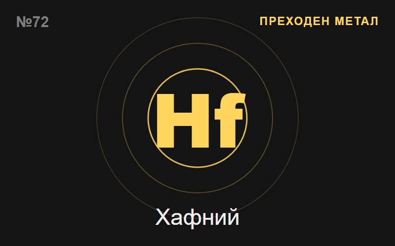 Хафний (Hf) — химичен елемент №72
