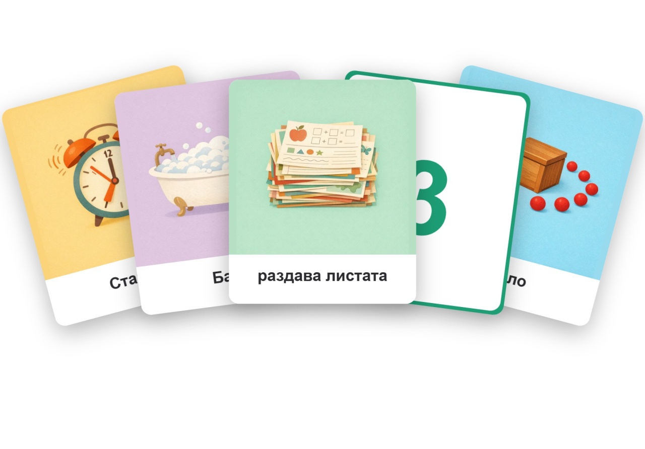Карти за говорещо табло: Дневни дейности, 39 бр
