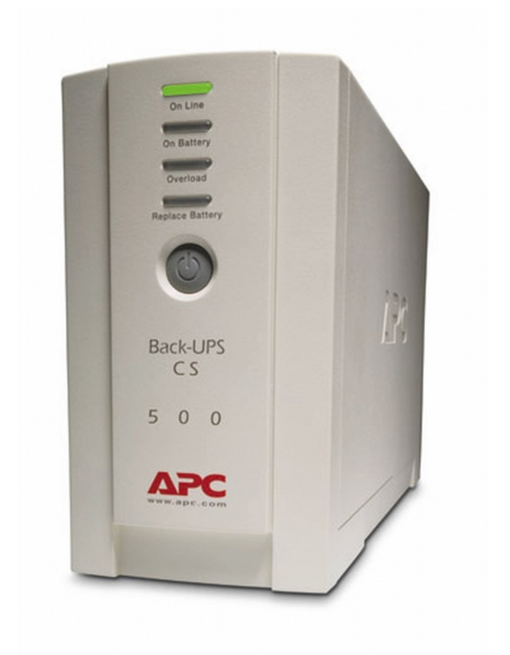 The APC Back-UPS CS 500VA provides uninterrupted power (UPS) with USB or serial connectivity.