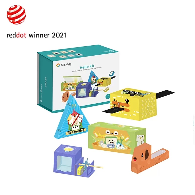 Crowbits Hello Kit - първият комплект по електроника, без код