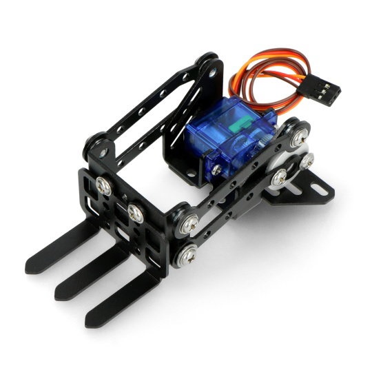 DFRobot micro:Maqueen Mechanic Forklift — мотокар с вилица и серво