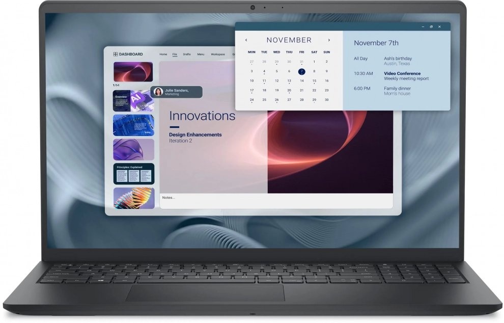 Лаптоп Dell Pro 15, 15.6", Intel i7, 8GB RAM, 512GB SSD, Carbon