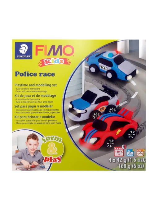 Комплект глина Staedtler Fimo Kids, 4x42g, Police Race