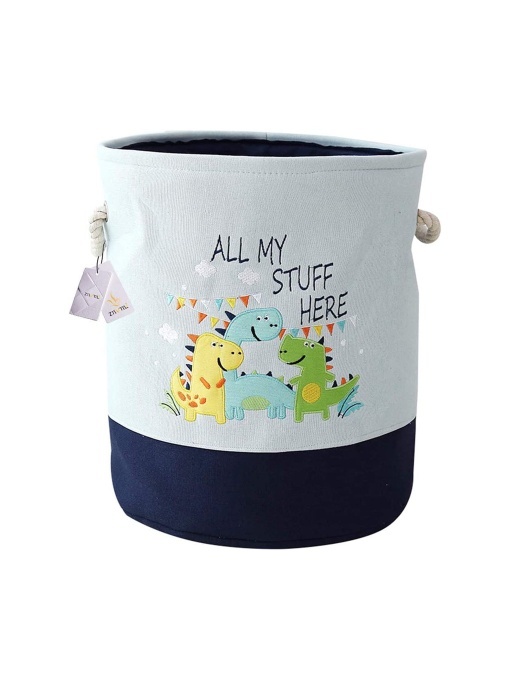 Кош за играчки, дрехи, пране, сгъваем, с удобни дръжки, за детска (за 3+ години) стая, спалня, дневна - динозаври