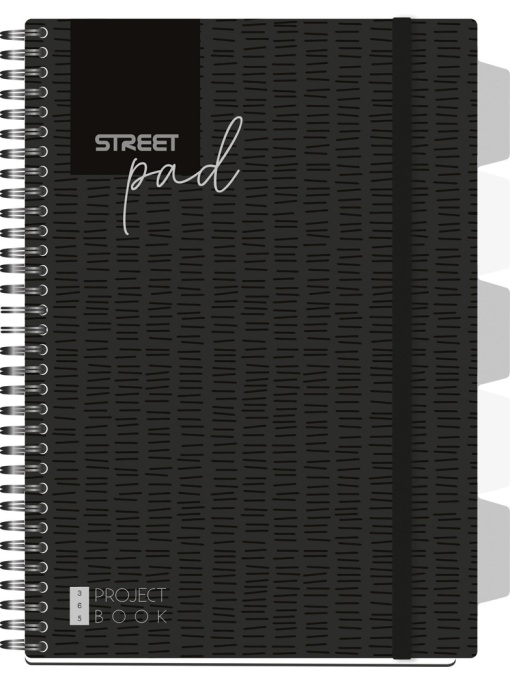 Тетрадка Street Pad, А5, спирала, PP, 100 листа, МК, black