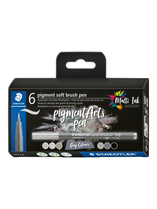 Флумастери Staedtler Pigment soft Brush 372, 6 цвята