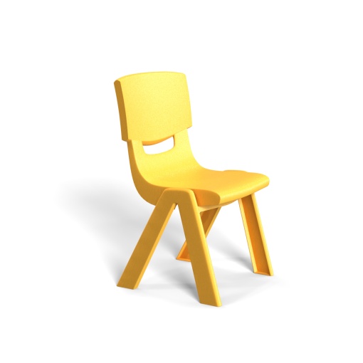 Детски стол Chico, жълт, пластмасов, с облегалка, 41 х 35 х 62 cm, RFG
