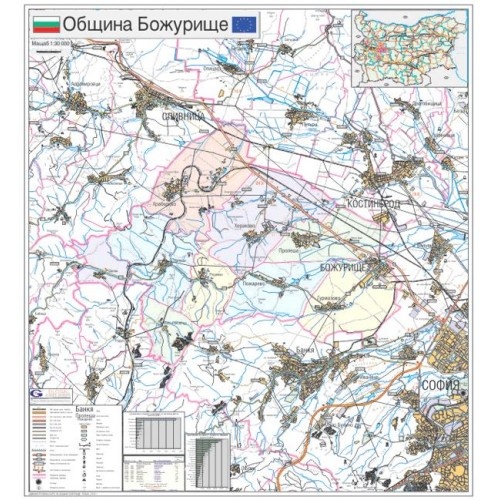 Карта на община Божурище