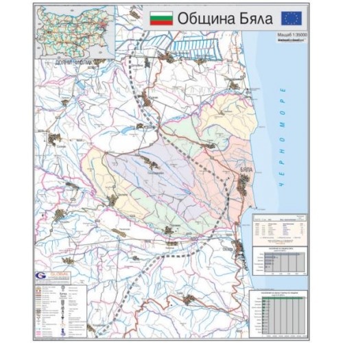 Карта на община Бяла