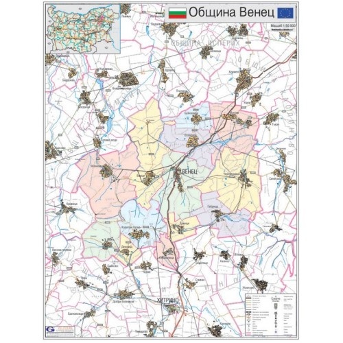 Карта на община Венец